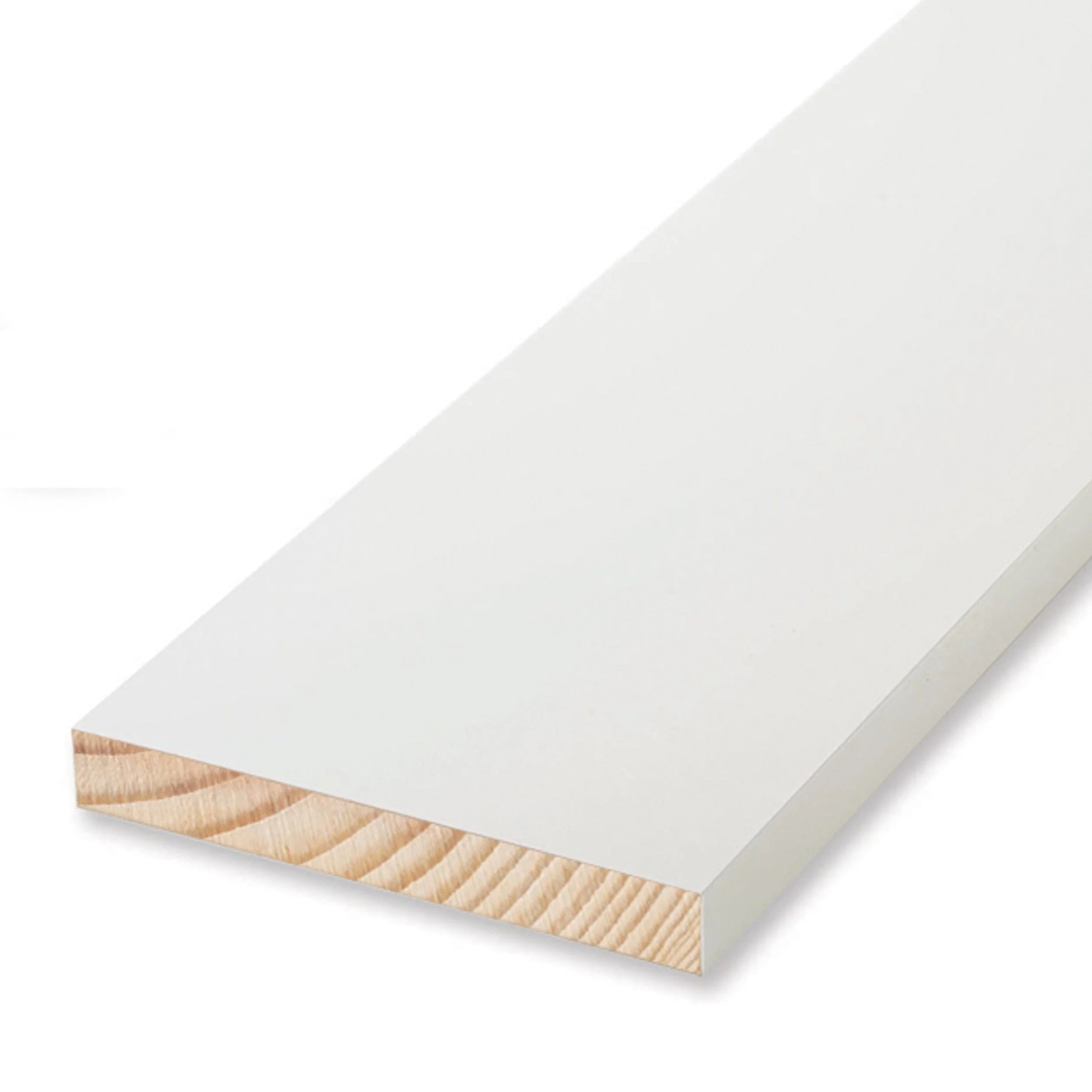 Primed Pine Wood Baseboard Flat
