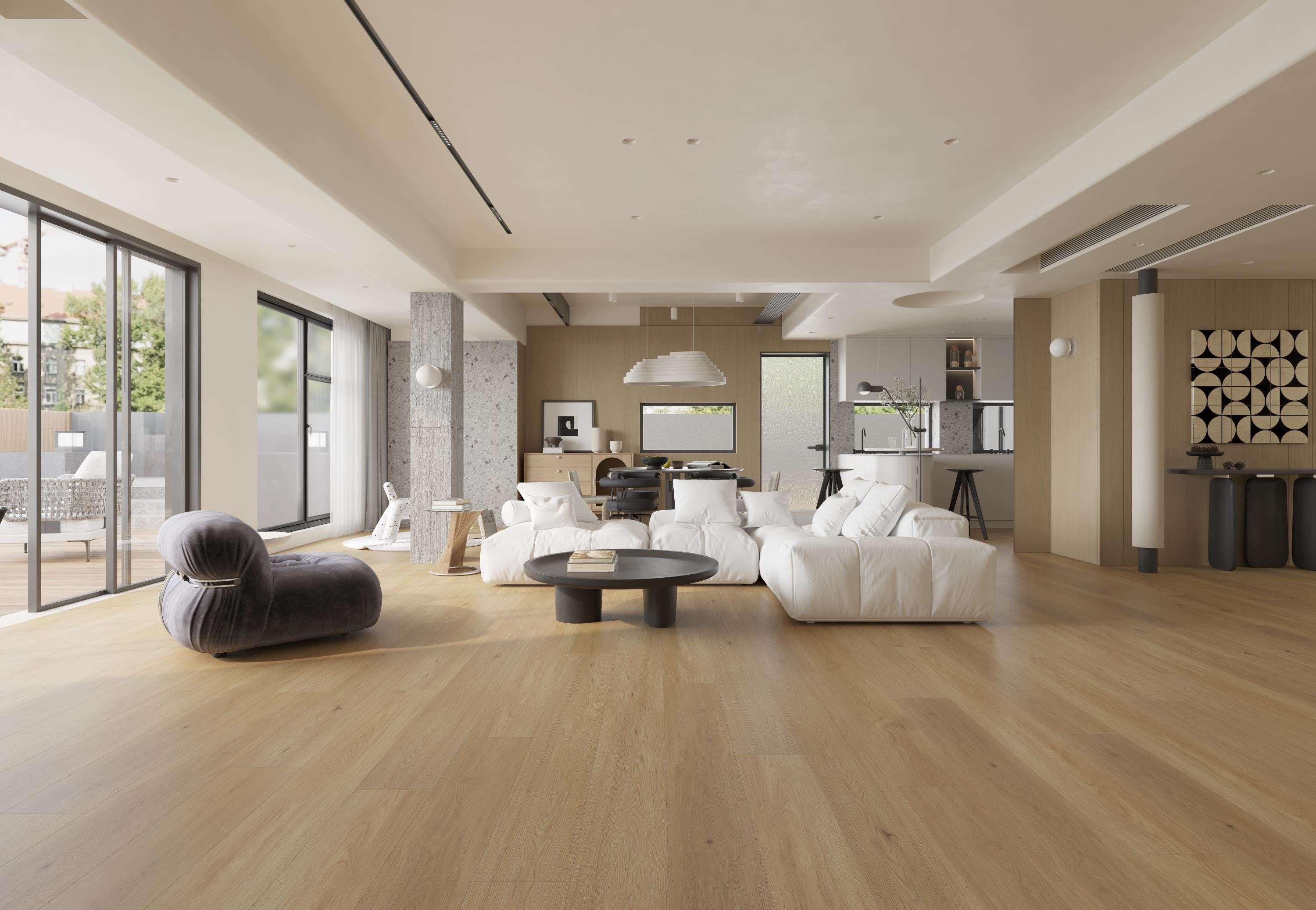 7 mm Golden Oak Color SPC Vinyl Flooring& $2.10/ Sqft